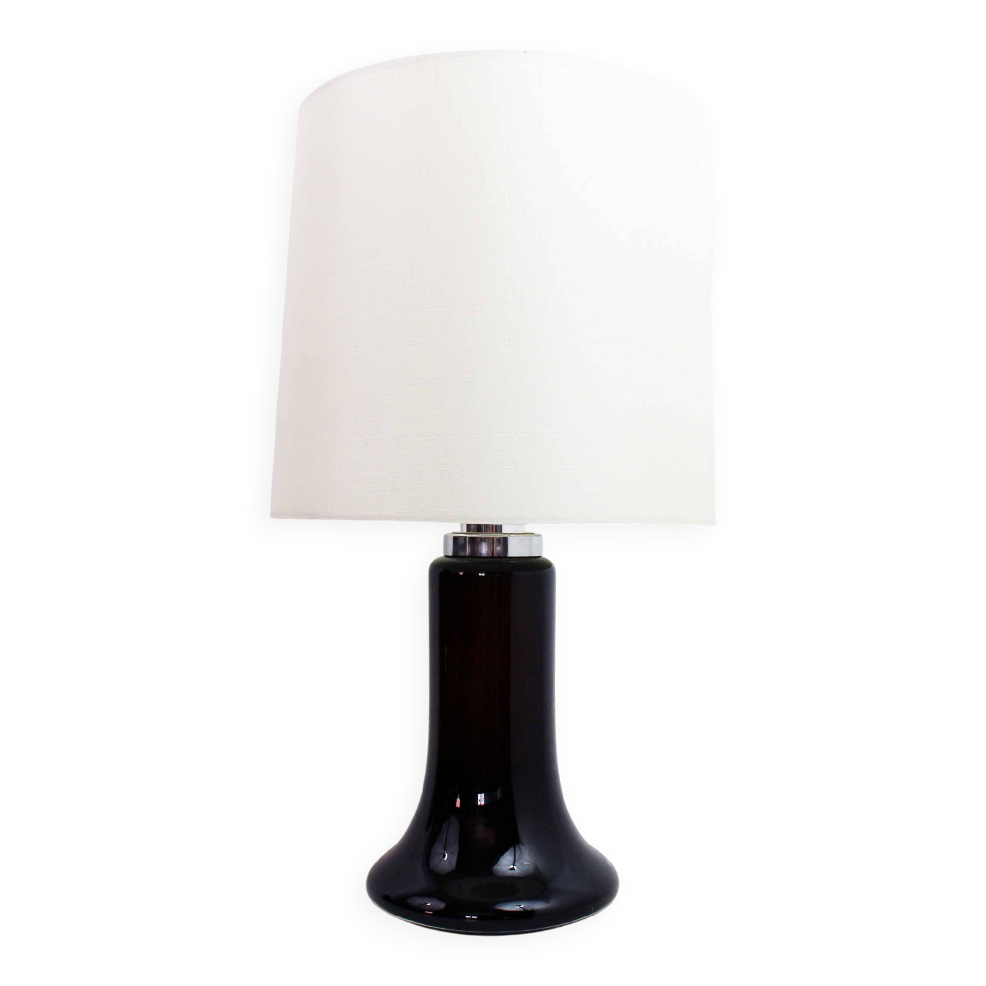 Black glass lamp base 1970