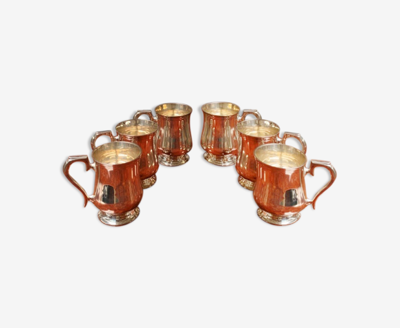 Ensemble de tasses art déco placage d’argent