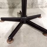 Vintage 70s swivel office chair in skai and black metal