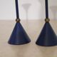 Paire de bougeoirs scandinave bleu et laiton 1970