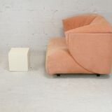 Armchair Ligne Roset, pastel orange color, France, circa 1990