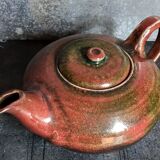Théière de potier en grès émaillé vintage