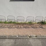 Set of 6 designer chairs in chromed metal from the 1970s