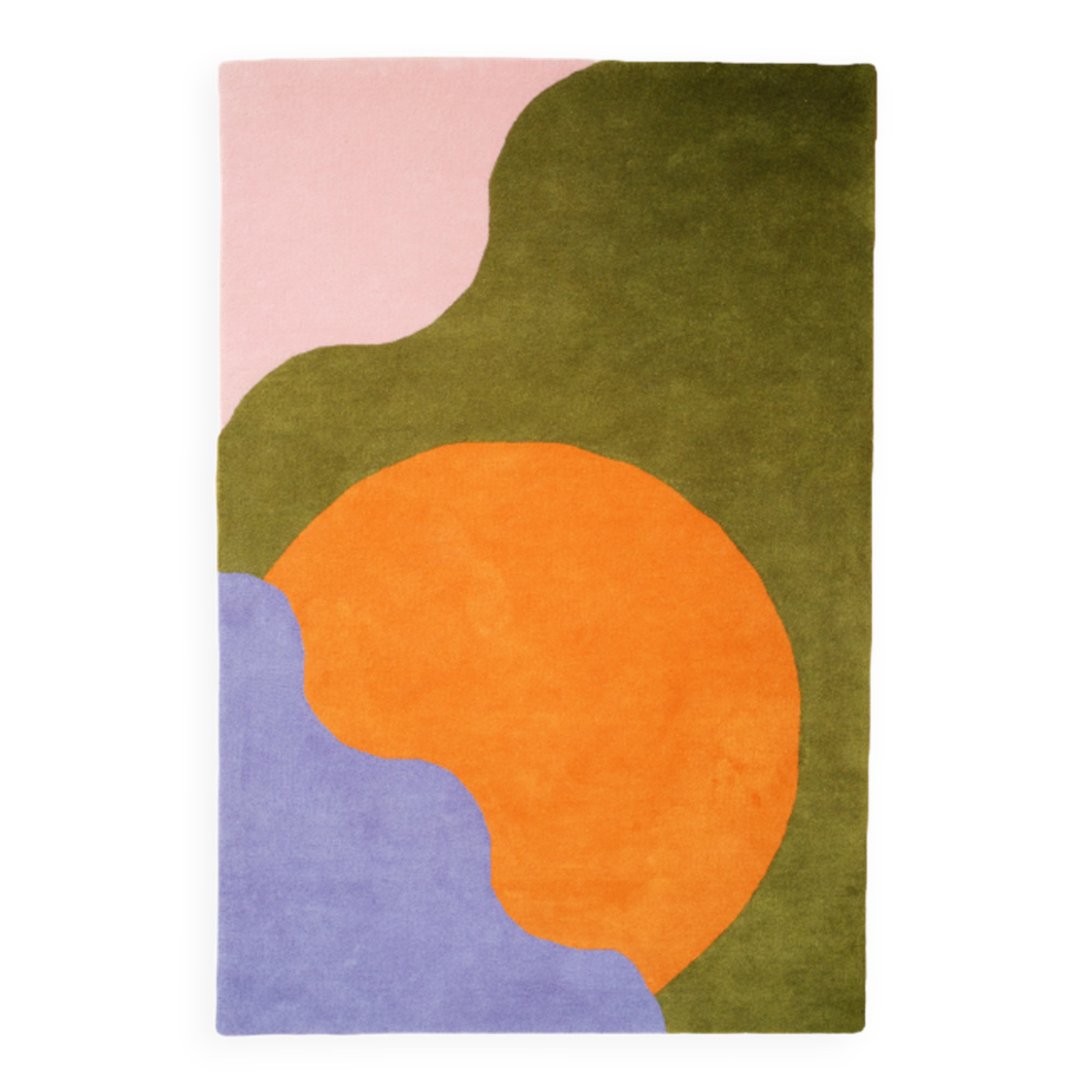 Purple baywatch wool tufted rug handmade 140 x 210 cm