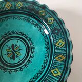 Moroccan handmade turquoise earthenware plate – Safi