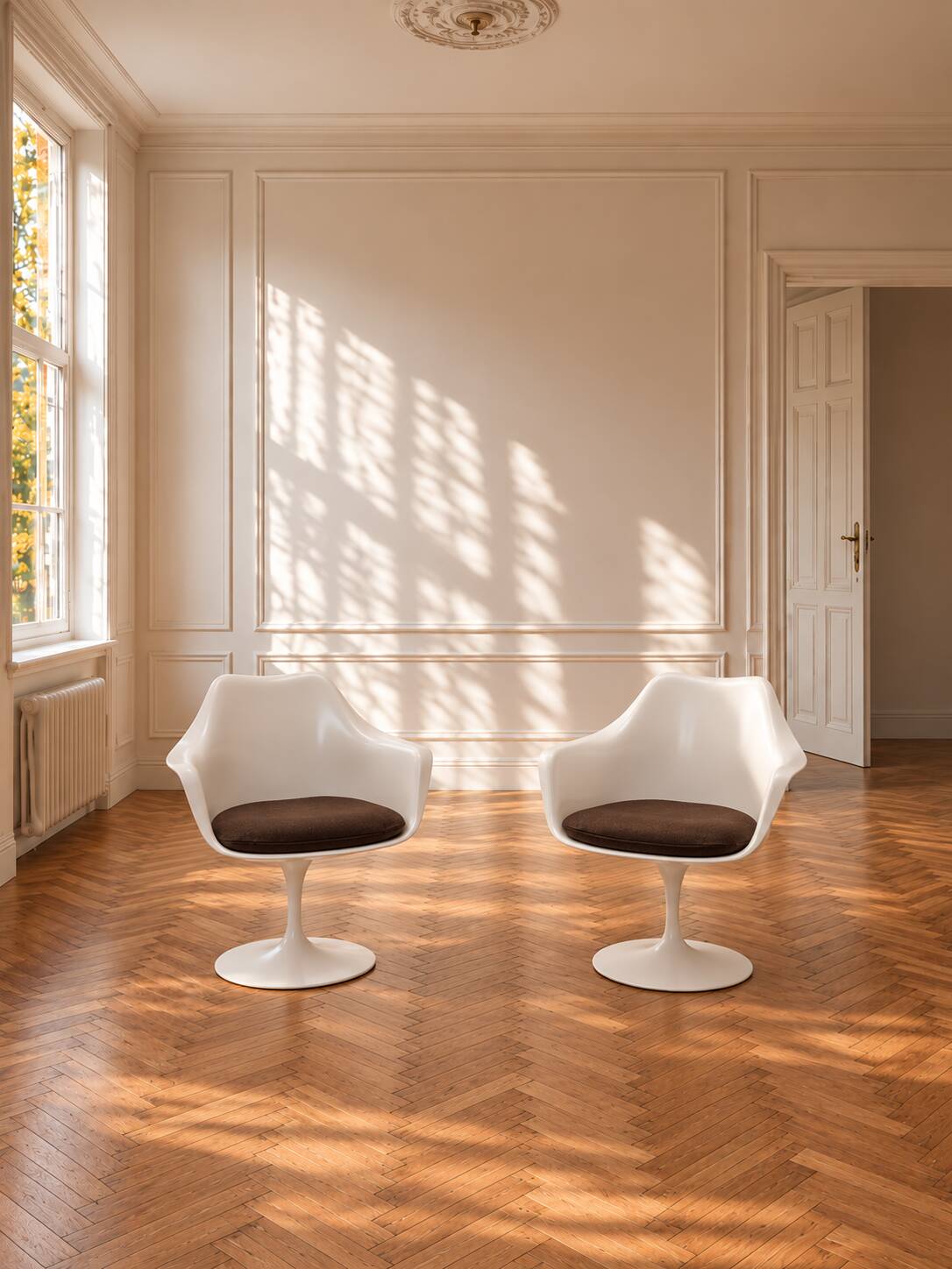 Knoll saarinen tulip swivel armchairs