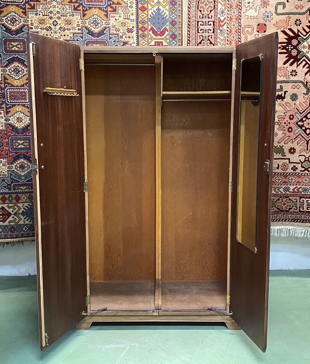 English Art Deco walnut penderie