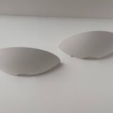 Pair of vintage wall lights, white lacquered metal, Germany 1980s