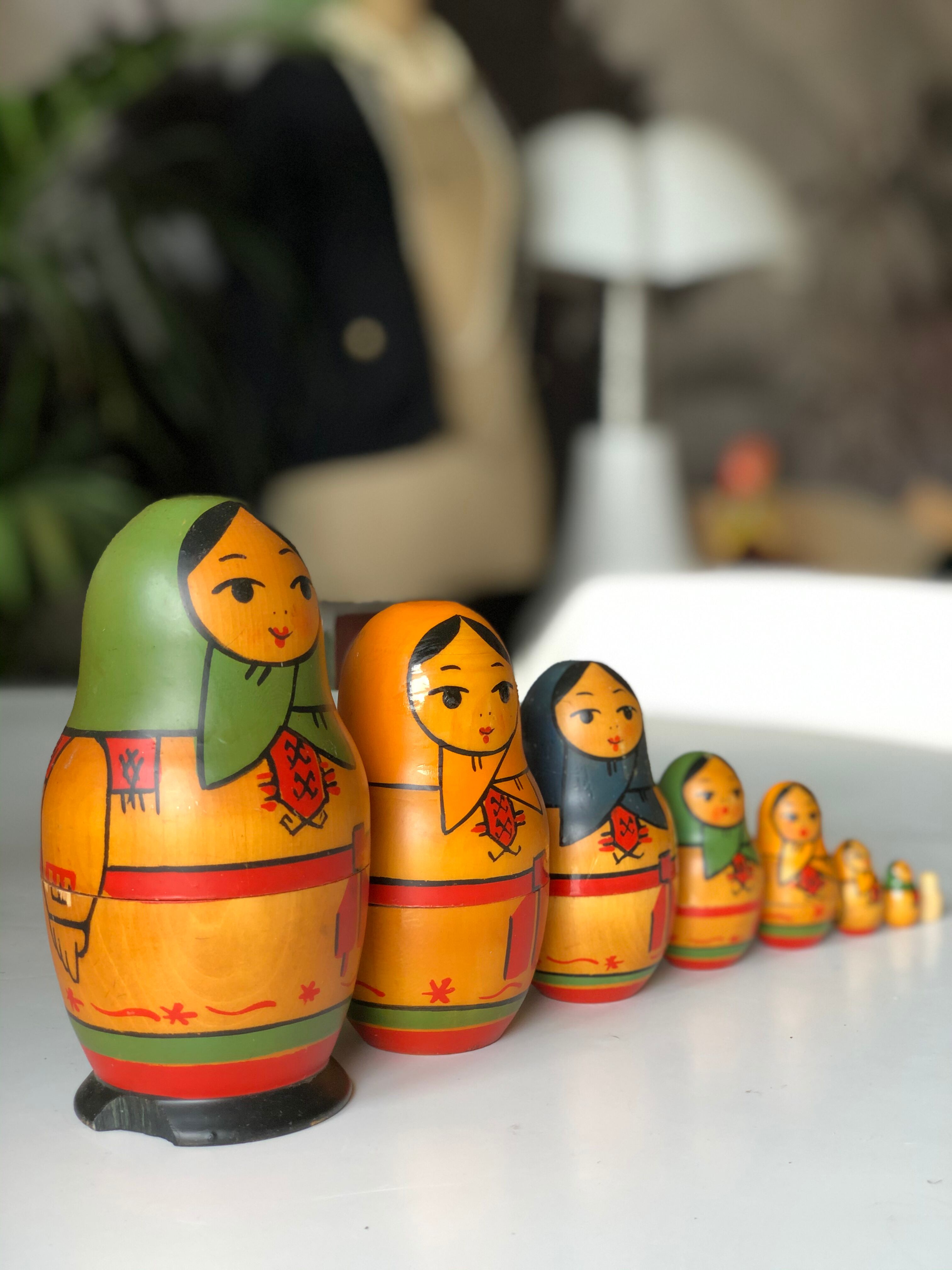 Set of 8 vintage matryoshkas