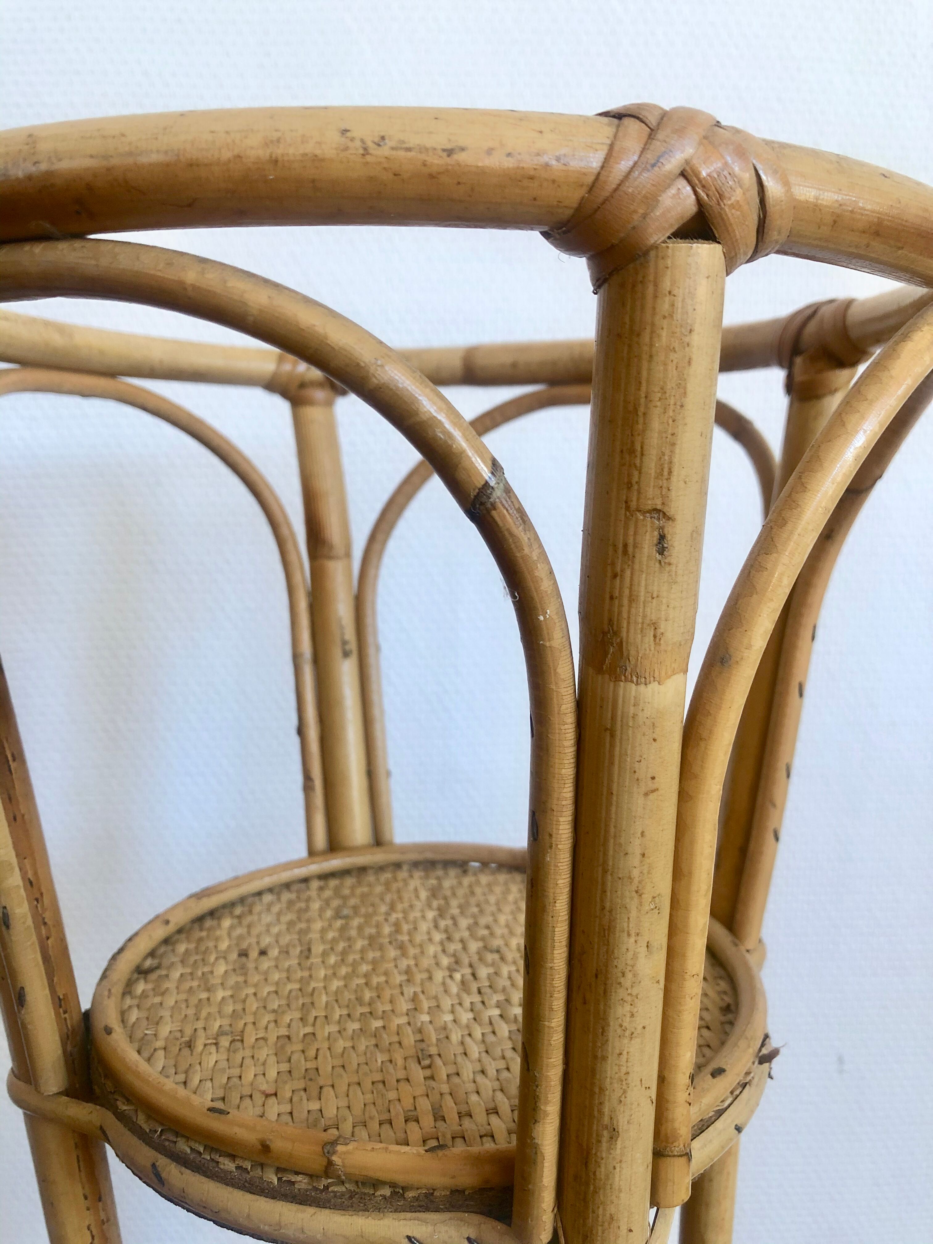 Rattan plant holder