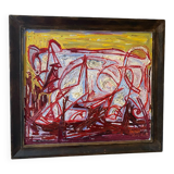 Russian abstract painting from 1990