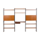 Free standing teak wall unit with a desk and 2 cabinets, Denmark, 1970s