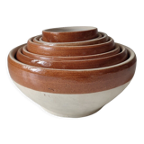 Set of 7 stackable stoneware bowls