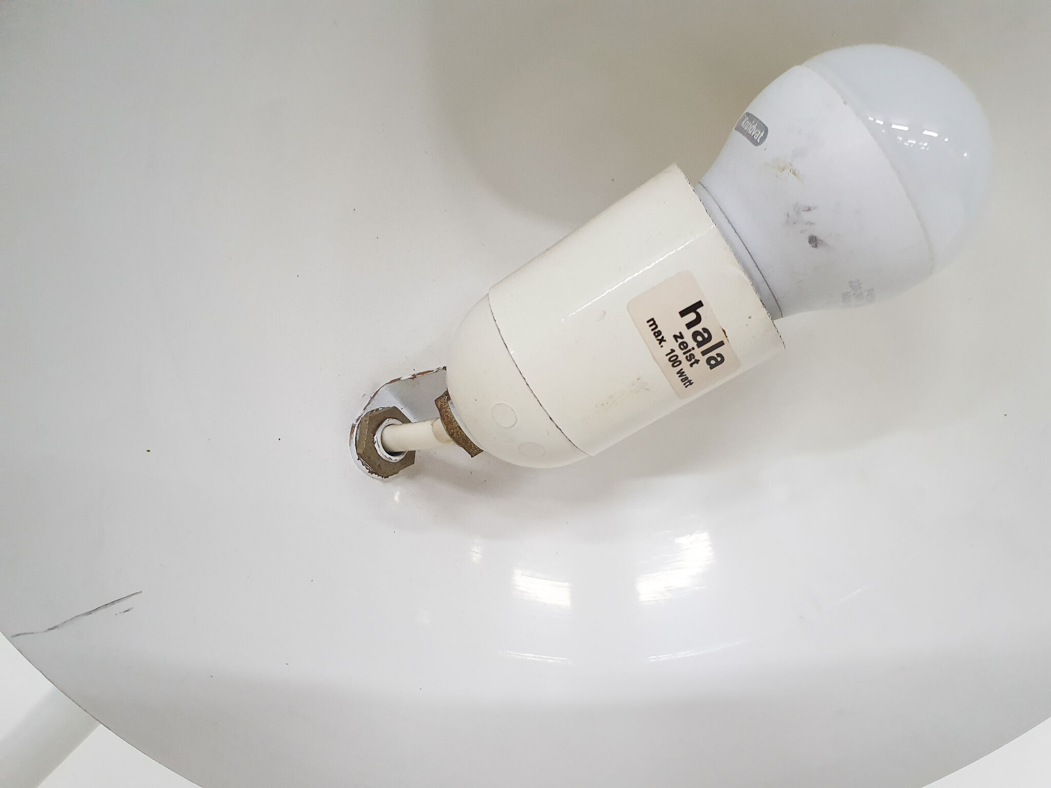 White metal Hala desk light, The Netherlands 1970