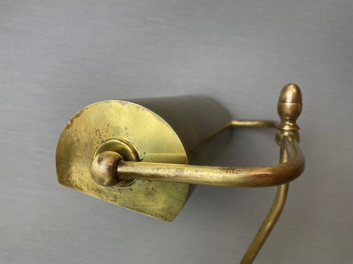 Portuguese brass bankers desk table lamp 1940s