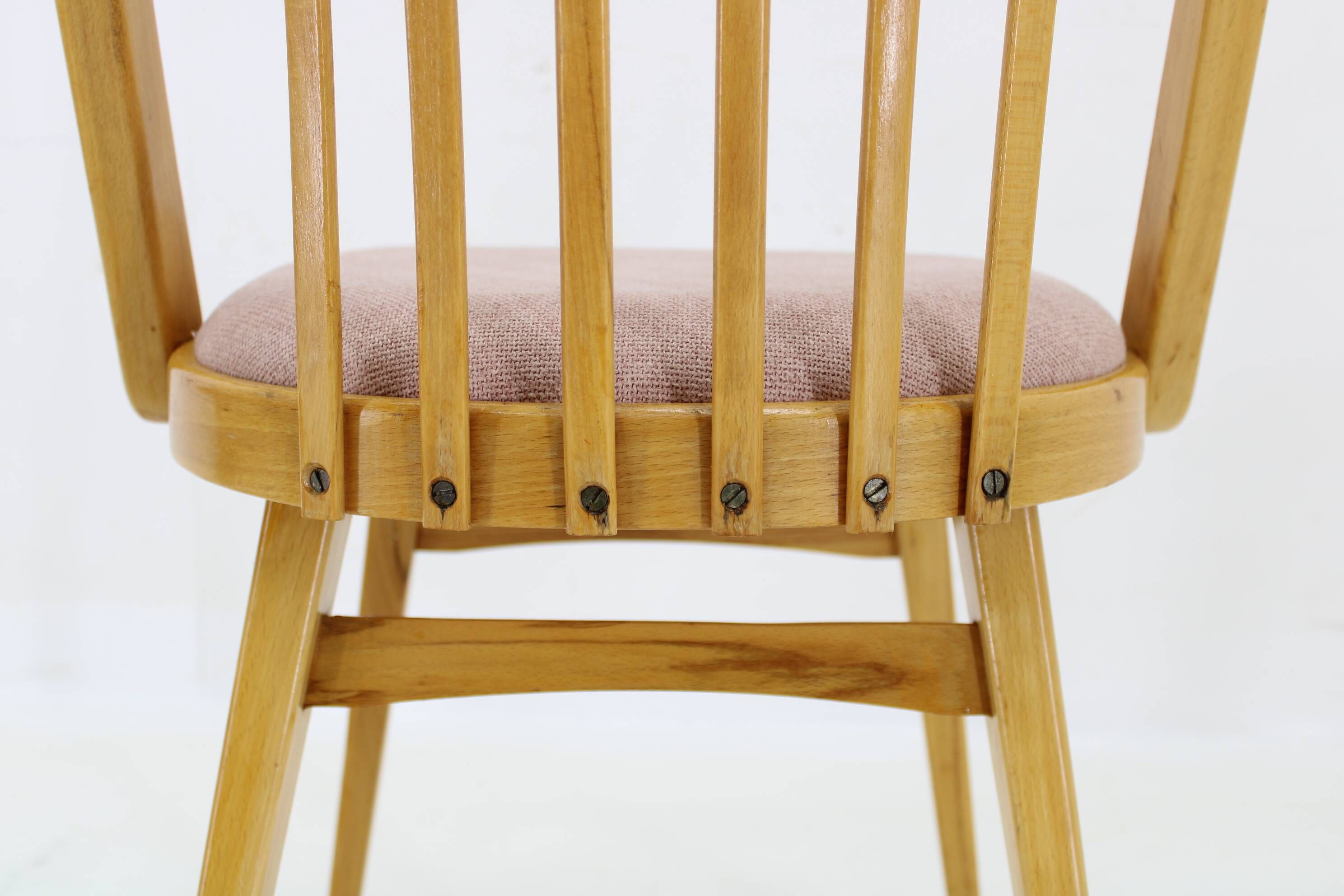 1960s Antonin Suman Set of Four Dining chairs in Beech Wood , Czechoslovakia