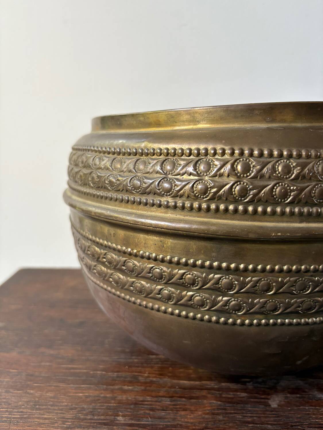 70s brass flowerpot