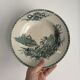 Assiette creuse terre de fer St Amand modèle trianon verte - faïence a