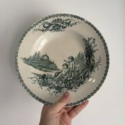 Hollow plate ironstone St Amand Trianon model green - earthenware a