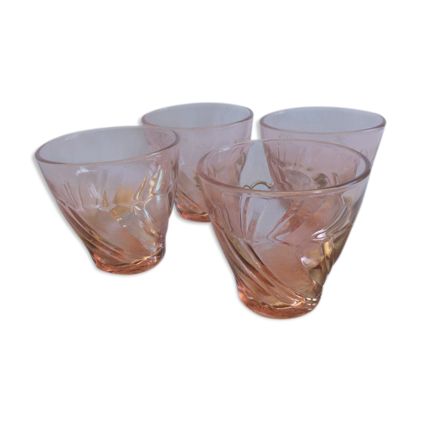 Set de 4 verres rose des années 1960