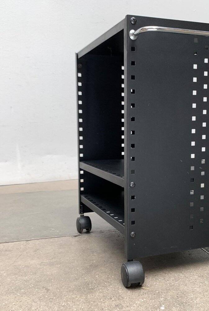 Postmodern perforated metal service trolley, 1980s