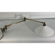 Brass and opaline art deco swing swivel wall lamp