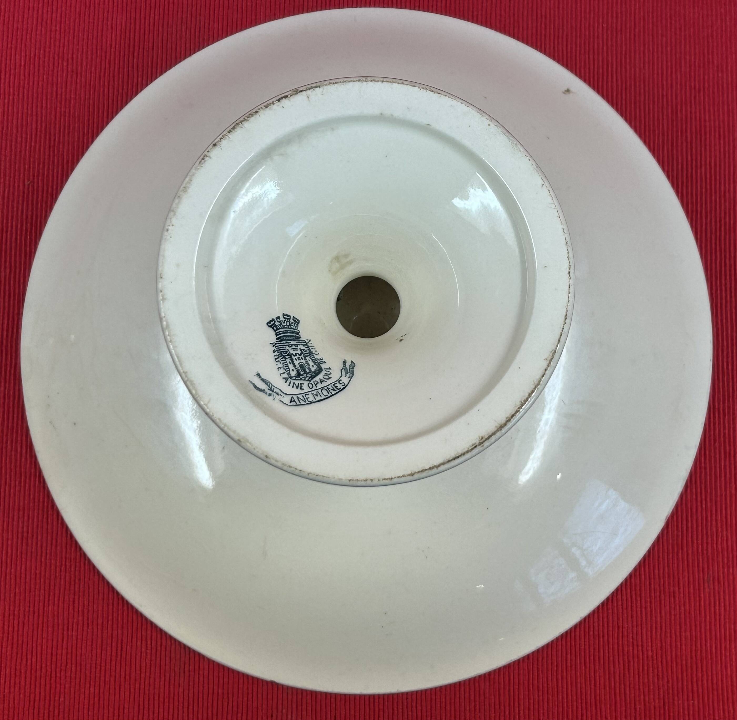 Gien opaque porcelain compote, Anemones 23.2 x 11 cm