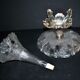 Romantic centrepiece – tulip-shaped glass vase with silver-plated metal from 1900
