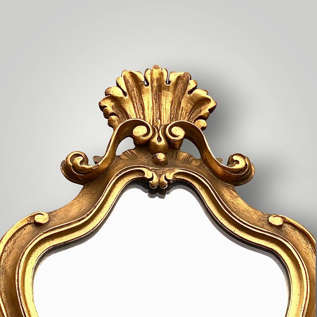 Golden Baroque Resin Wall Mirror – Rococo Style