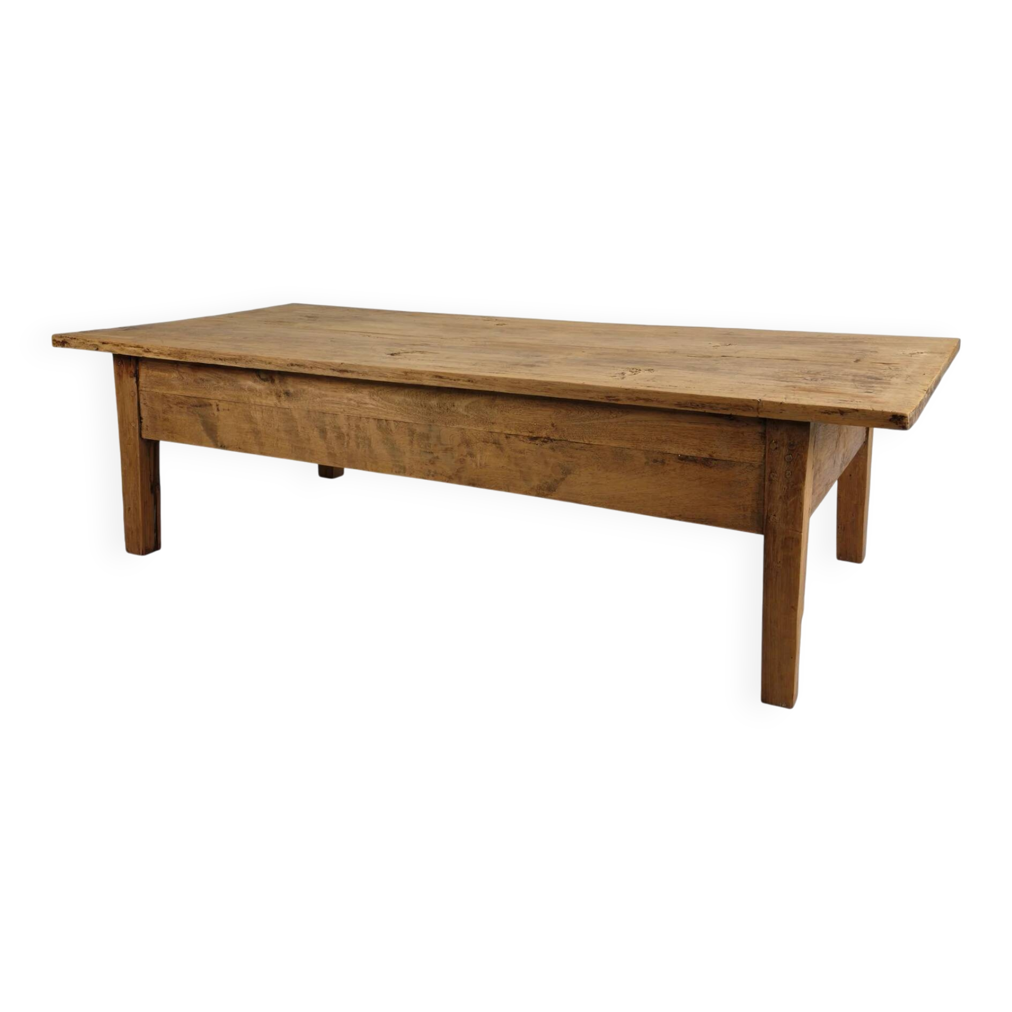 Antique 19th century French farmhouse oak coffee table