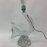 Set of 2 Daum France crystal table lamp , 1950's