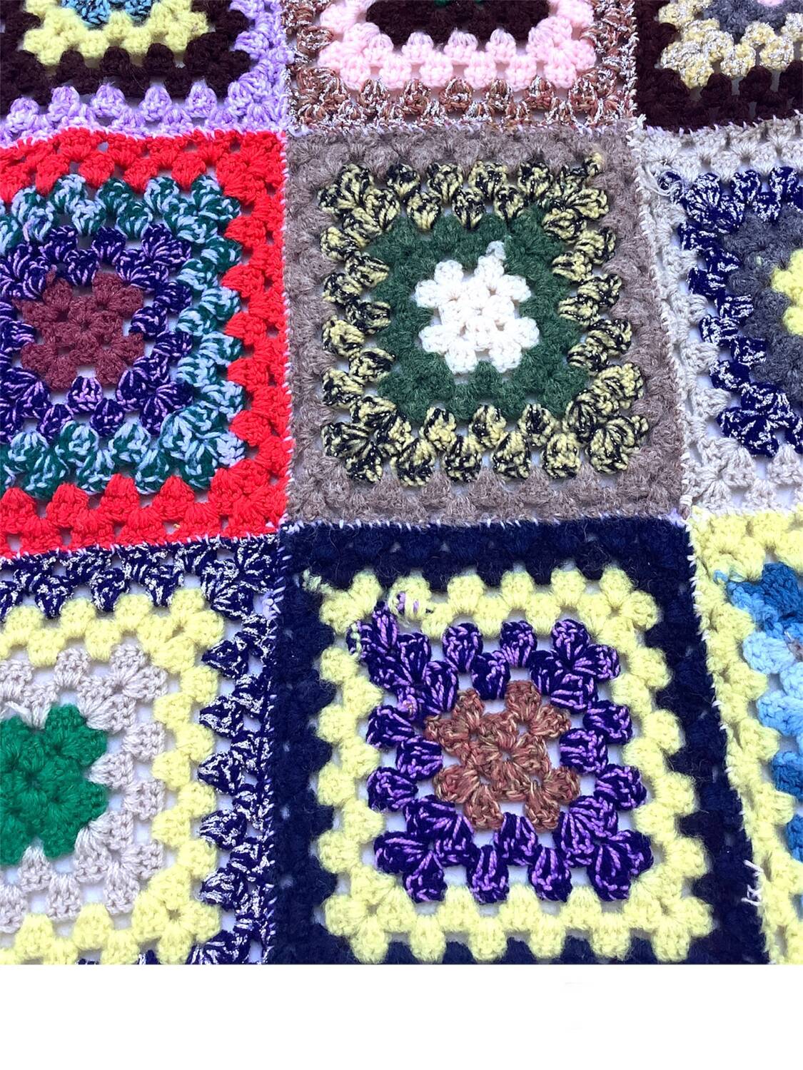 Crochet plaid blanket, handmade