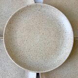 lot of 5 flat stoneware plates Made in France 70s