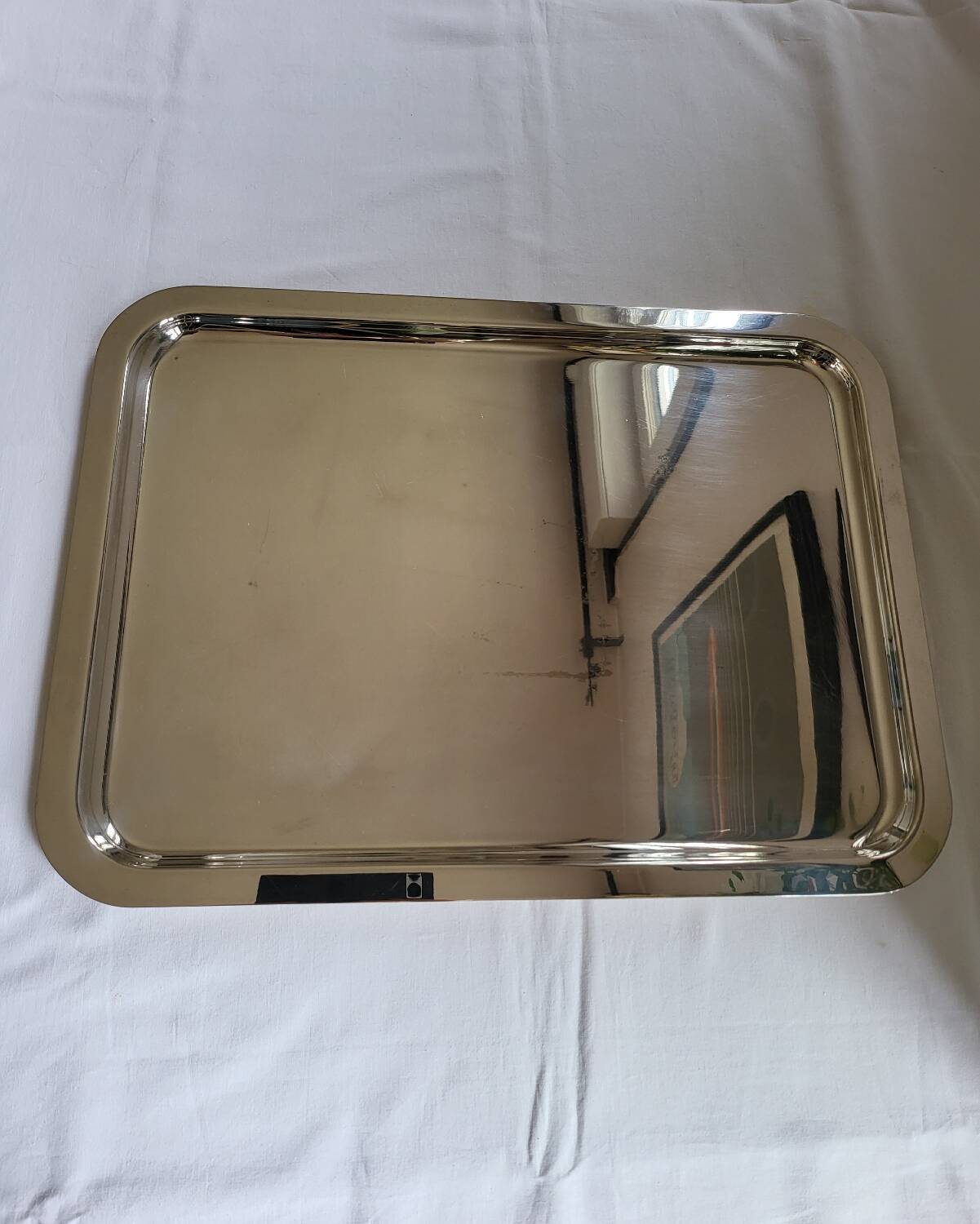 Large Silver Metal Serving Tray