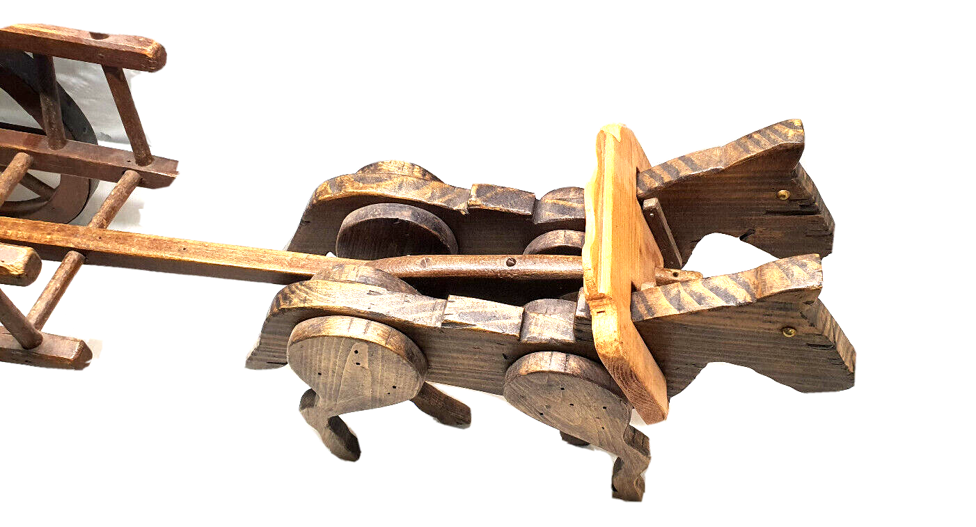Wooden carriage horses toy