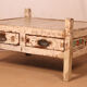 Old Burmese teak trade table original ecru patina