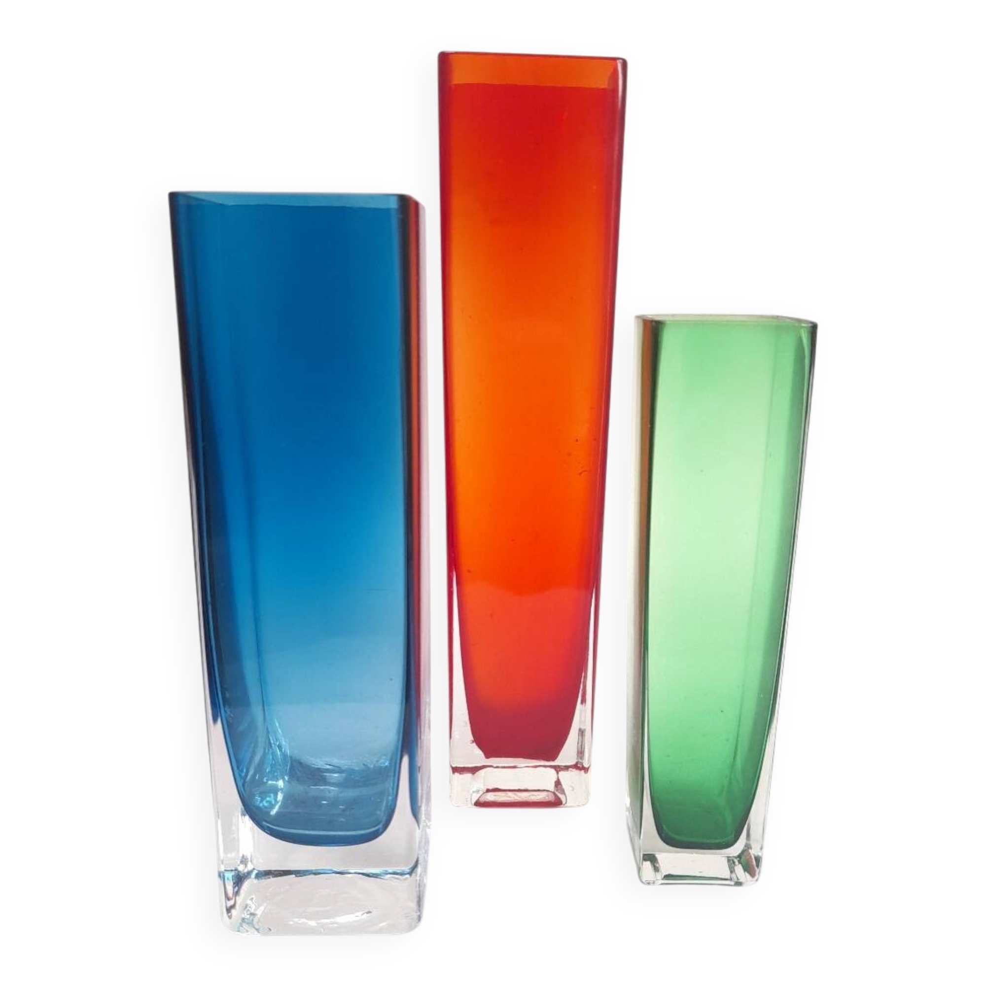 Set of 3 Murano glass vases