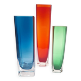 Set of 3 Murano glass vases