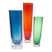 Set of 3 Murano glass vases