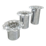 Vintage chrome and glass flower wall sconces