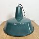 Large Industrial Petrol Enamel Factory Pendant Lamp, 1960s