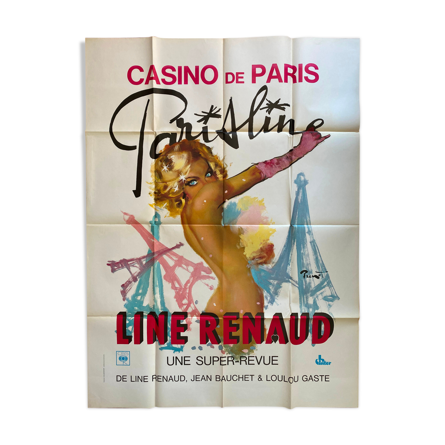 Original poster "Casino de Paris Line Renaud" Brenot 120x160cm 1960