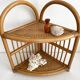 Vintage bamboo and rattan corner shelf