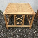 Double bamboo bed and bedside