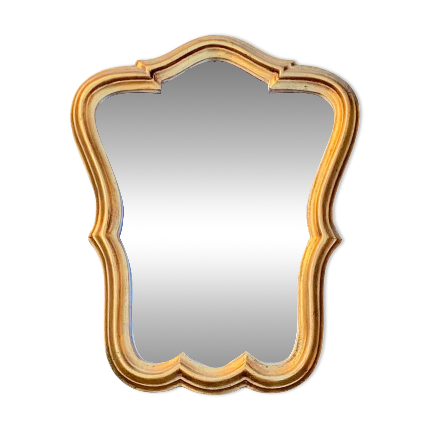 Miroir mural vintage en résine dorée