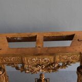Console time XIX wood and stucco gilded Louis XVI style