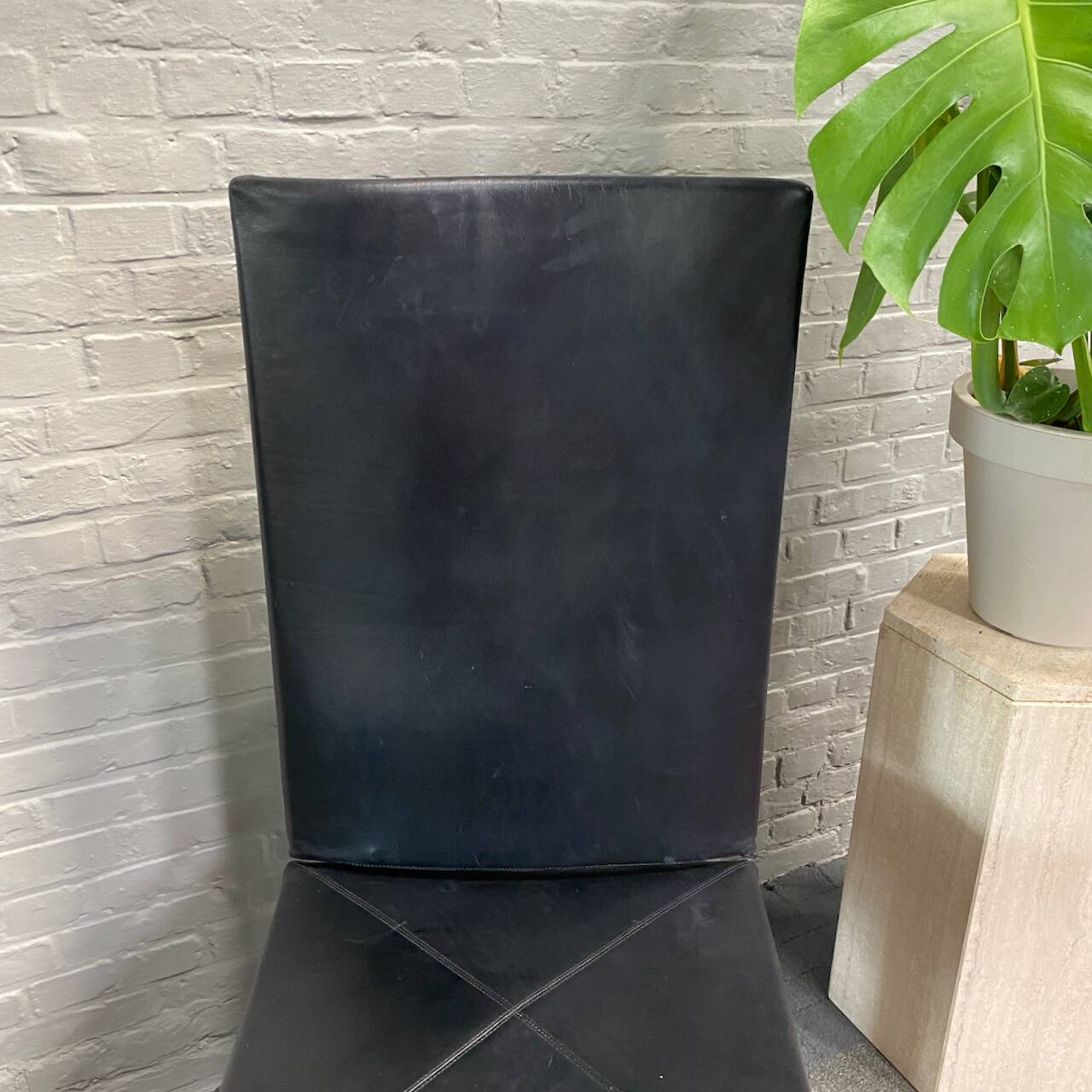 PAIR BLACK LEATHER ARCALLA CHAIRS FOR B&B ITALIA BY PAOLO PIVA - 1990'S