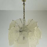 Mid century pendant light with 30 acrylic discs like ice glass 1960s 1970s