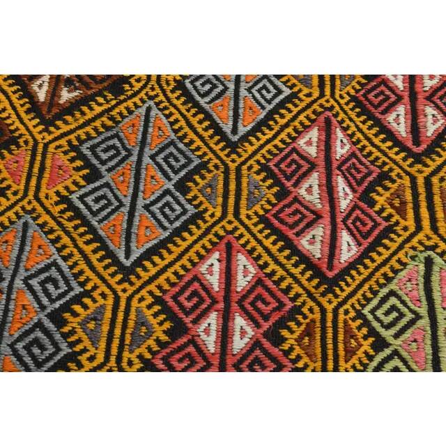 Tapis vintage turc Oushak fait main en laine et coton, années 1970