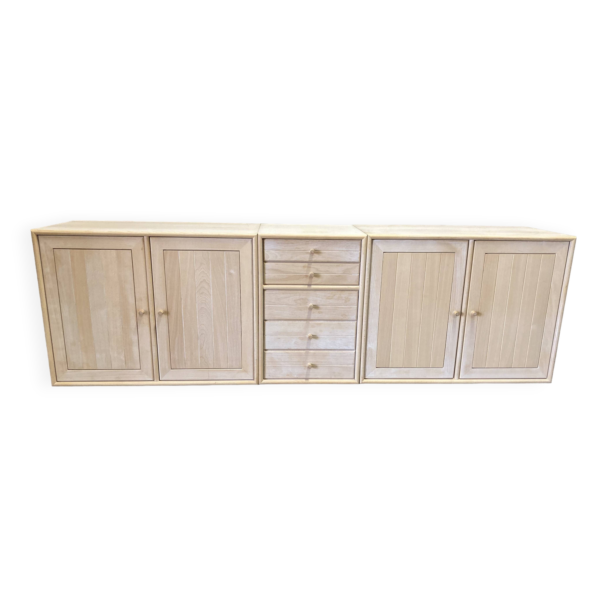 Modular solid beech sideboard "Ditlev Karsten" Scandinavian design.